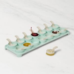 Mint Silicone Houdini Jelly Shots Cocktail Tray With 14 Reusable Spoons